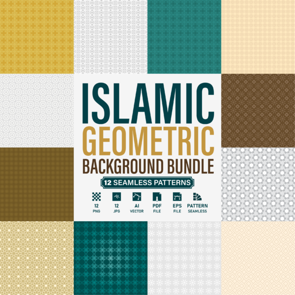 Premium Islamic Pattern Pack | 12 Seamless Geometric Backgrounds